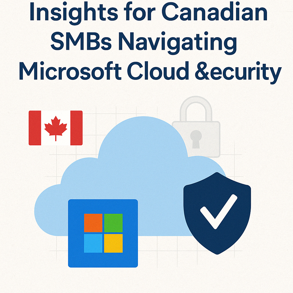 Graphic illustrating Microsoft Cloud and Security insights for Canadian SMBs